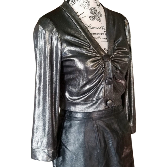 Jus d'orange Holiday Shimmery Silver Black Bolero - Picture 5 of 7